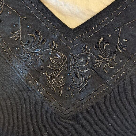 🆕NWT CAROLYN TAYLOR BLACK LONG SLEEVE TUNIC - Picture 3 of 12